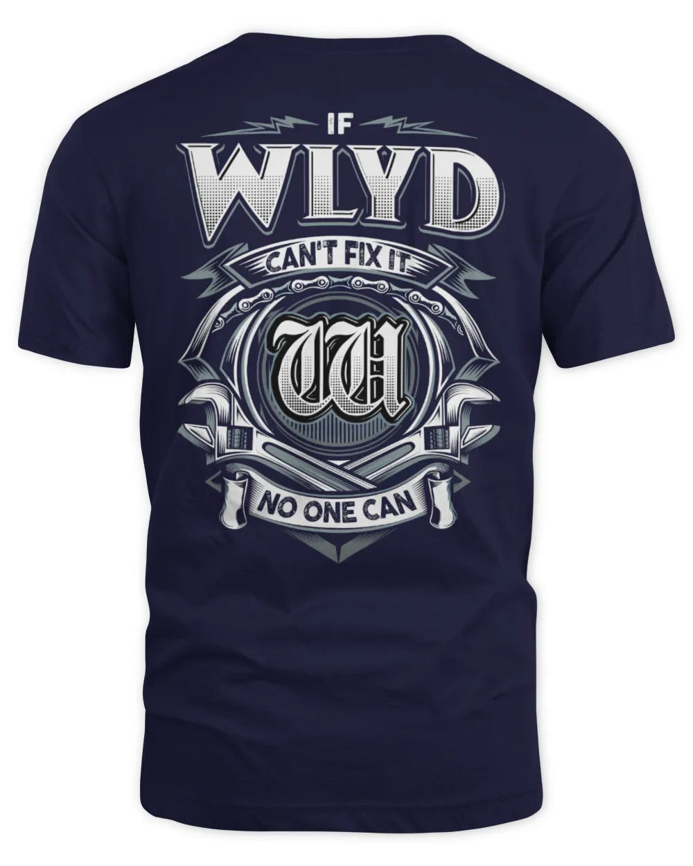 WLYD AP81-K4-626 - Personalized Ahmed Quote Apparel “If Ahmed Can't Fix It, No One Can” - Unisex Standard T-Shirt - Navy