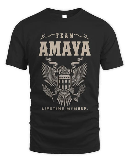 AMAYA TP06-K82 – Personalized Classic Style Apparel “Team NAME Lifetime Member” - Unisex Standard T-Shirt - Black
