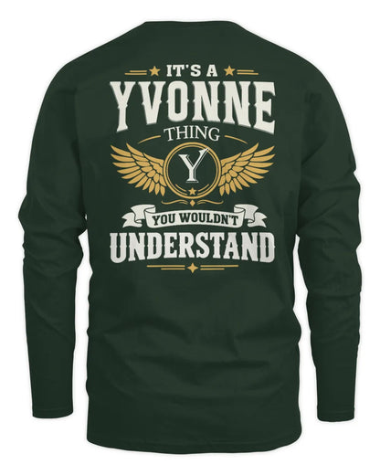 YVONNE KT06-M008 It’s a [NAME] Thing – You Wouldn’t Understand | Personalized Vintage T-Shirt - Men's Long Sleeved T-Shirt - Forest Green