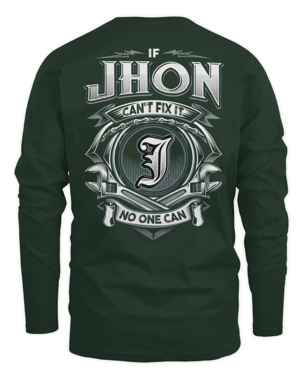 JHON AP81-K4-626 - Personalized Ahmed Quote Apparel “If Ahmed Can't Fix It, No One Can” - Men's Long Sleeved T-Shirt - Forest Green