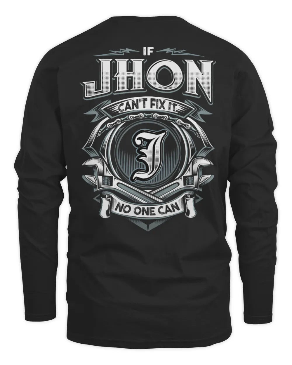 JHON AP81-K4-626 - Personalized Ahmed Quote Apparel “If Ahmed Can't Fix It, No One Can” - Men's Long Sleeved T-Shirt - Black