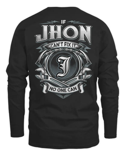 JHON AP81-K4-626 - Personalized Ahmed Quote Apparel “If Ahmed Can't Fix It, No One Can” - Men's Long Sleeved T-Shirt - Black
