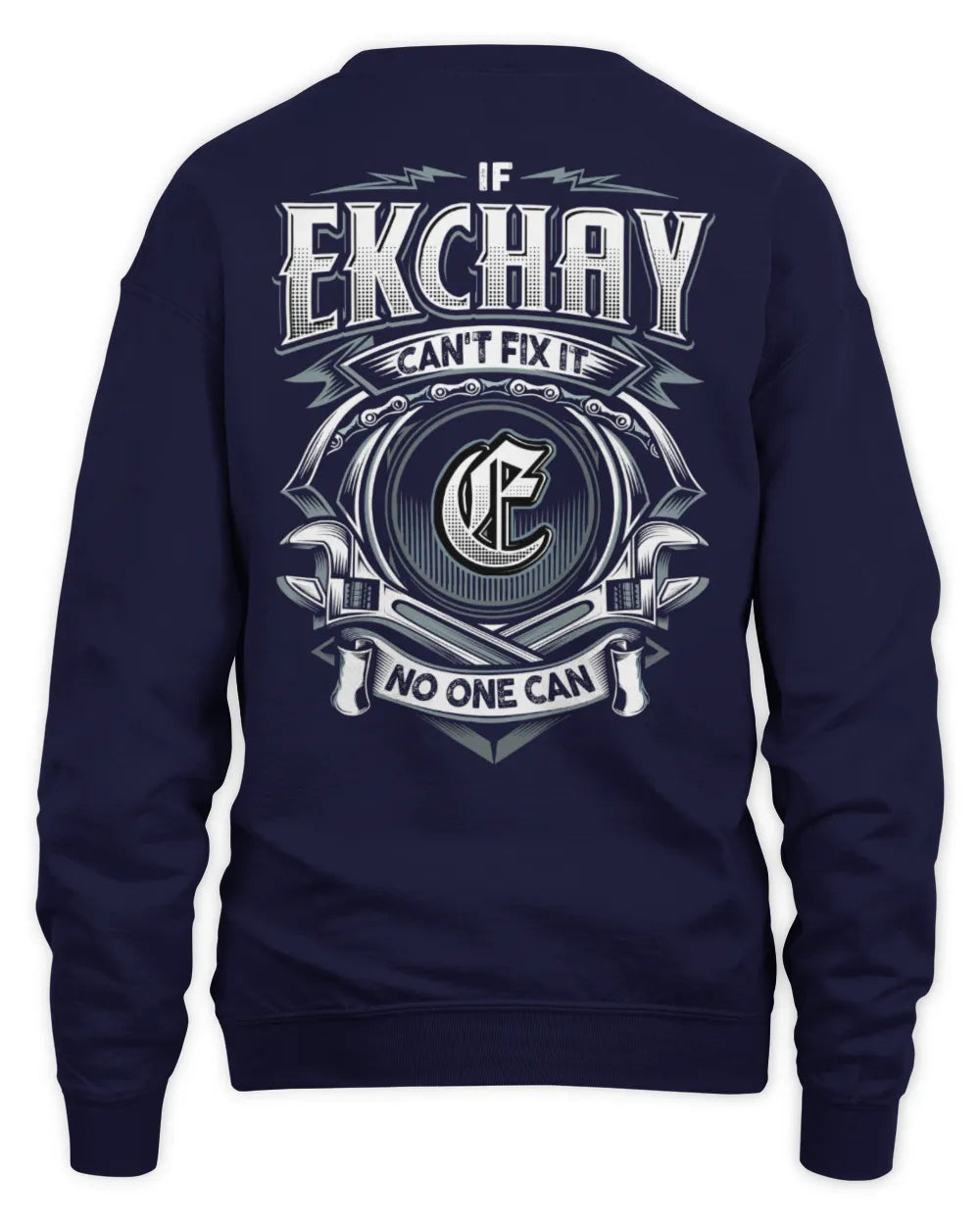 EKCHAY AP81-K4-626 - Personalized Ahmed Quote Apparel “If Ahmed Can't Fix It, No One Can” - Unisex Sweatshirt - Navy