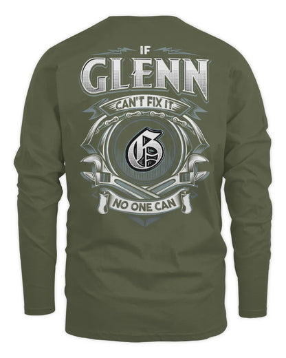 GLENN AP81-K4-626 - Personalized Ahmed Quote Apparel “If Ahmed Can't Fix It, No One Can” - Men's Long Sleeved T-Shirt - Military Green