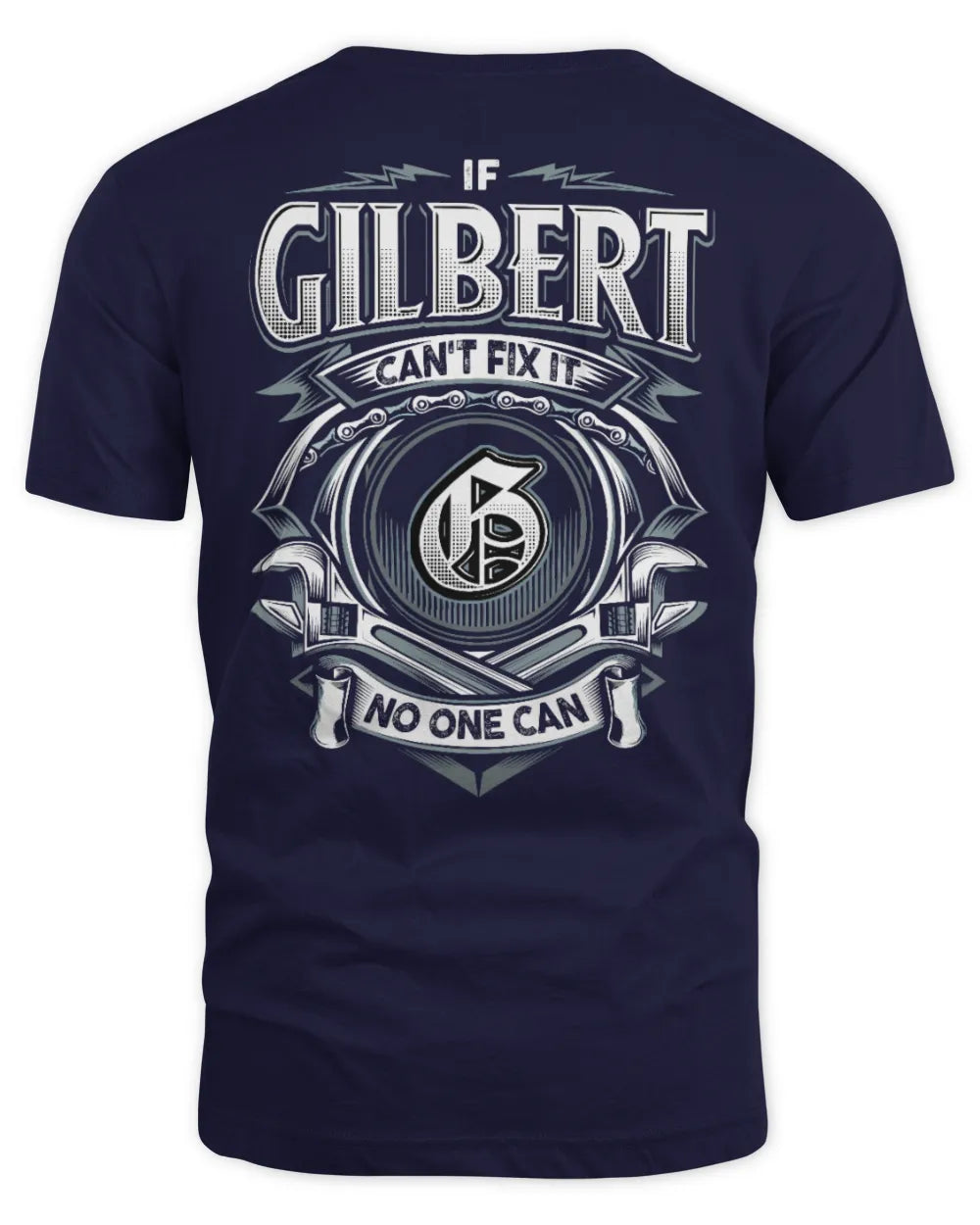 GILBERT AP81-K4-626 - Personalized Ahmed Quote Apparel “If Ahmed Can't Fix It, No One Can” - Unisex Standard T-Shirt - Navy