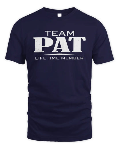 PAT BL62-K4-128 - Personalized “Team NAME Lifetime Member” - Unisex Standard T-Shirt - Navy