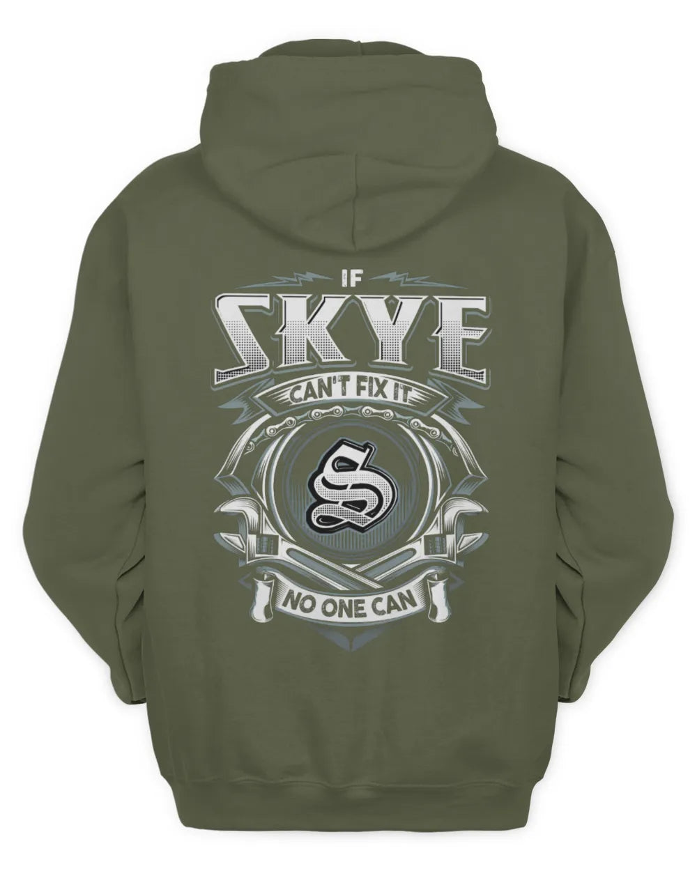 SKYE AP81-K4-626 - Personalized Ahmed Quote Apparel “If Ahmed Can't Fix It, No One Can” - Unisex Hoodie - Military Green