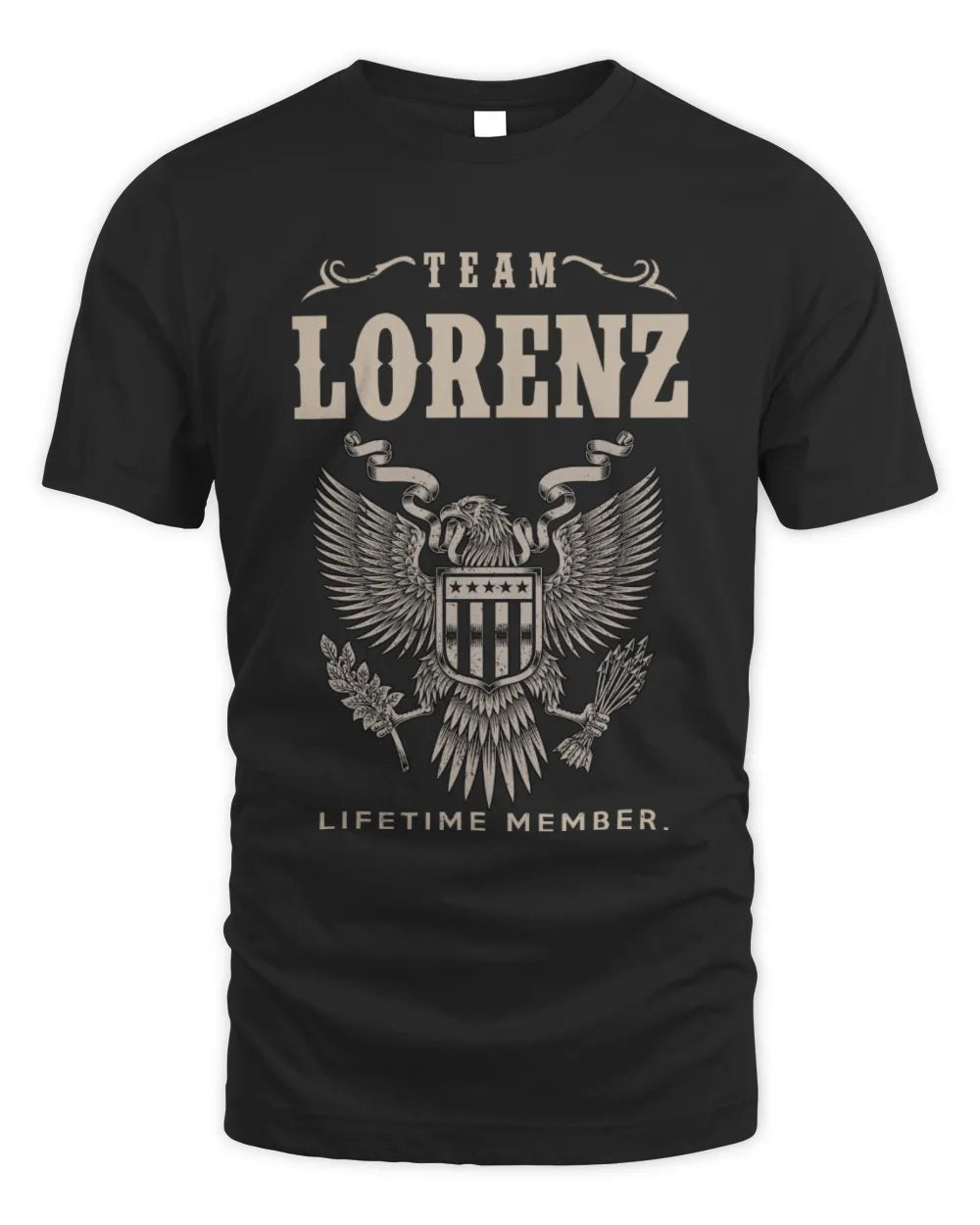 LORENZ TP06-K82 – Personalized Classic Style Apparel “Team NAME Lifetime Member” - Unisex Standard T-Shirt - Black