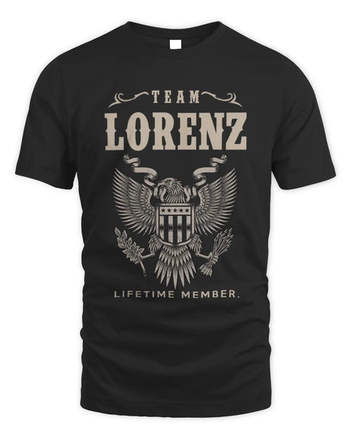 LORENZ TP06-K82 – Personalized Classic Style Apparel “Team NAME Lifetime Member” - Unisex Standard T-Shirt - Black