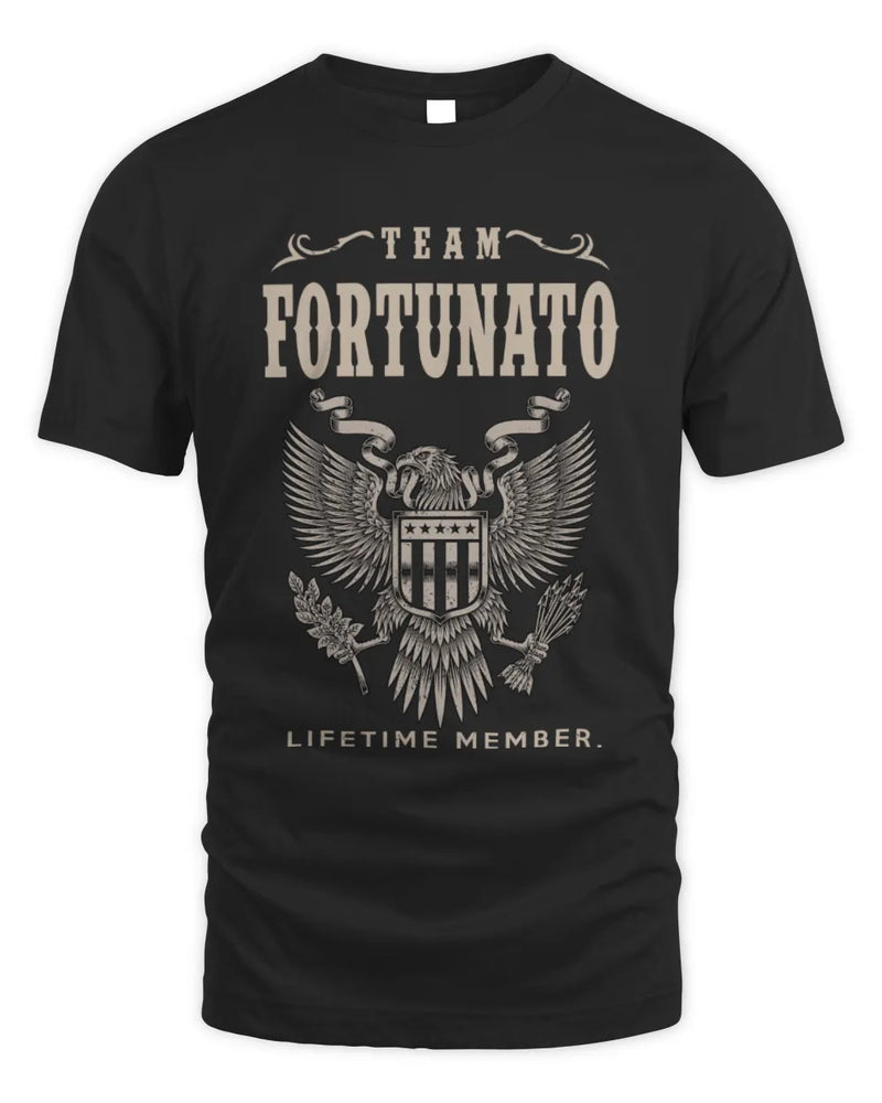 FORTUNATO TP06-K82 – Personalized Classic Style Apparel “Team NAME Lifetime Member” - Unisex Standard T-Shirt - Black