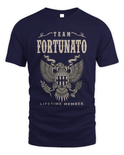 FORTUNATO TP06-K82 – Personalized Classic Style Apparel “Team NAME Lifetime Member” - Unisex Standard T-Shirt - Navy