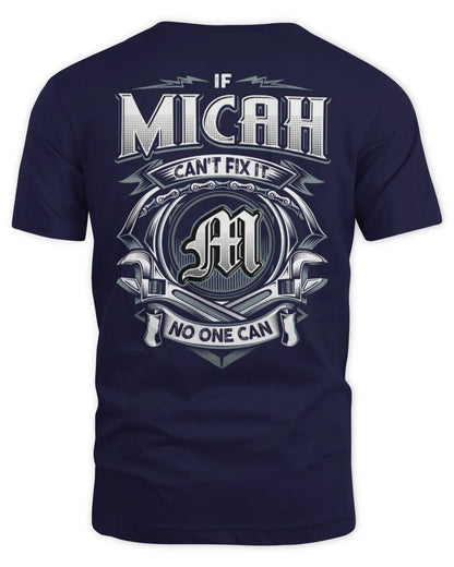 MICAH AP81-K4-626 - Personalized Ahmed Quote Apparel “If Ahmed Can't Fix It, No One Can” - Unisex Standard T-Shirt - Navy