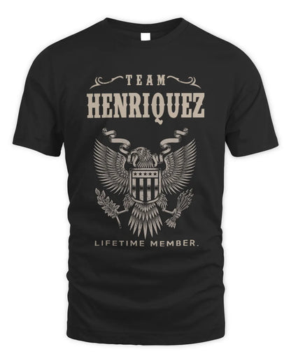 HENRIQUEZ TP06-K82 – Personalized Classic Style Apparel “Team NAME Lifetime Member” - Unisex Standard T-Shirt - Black