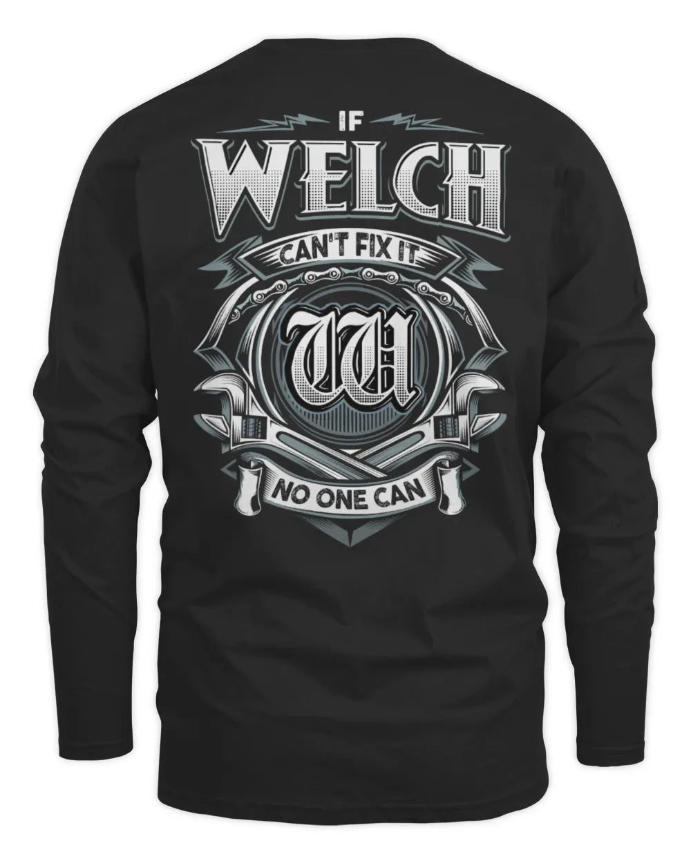 WELCH AP81-K4-626 - Personalized Ahmed Quote Apparel “If Ahmed Can't Fix It, No One Can” - Men's Long Sleeved T-Shirt - Black