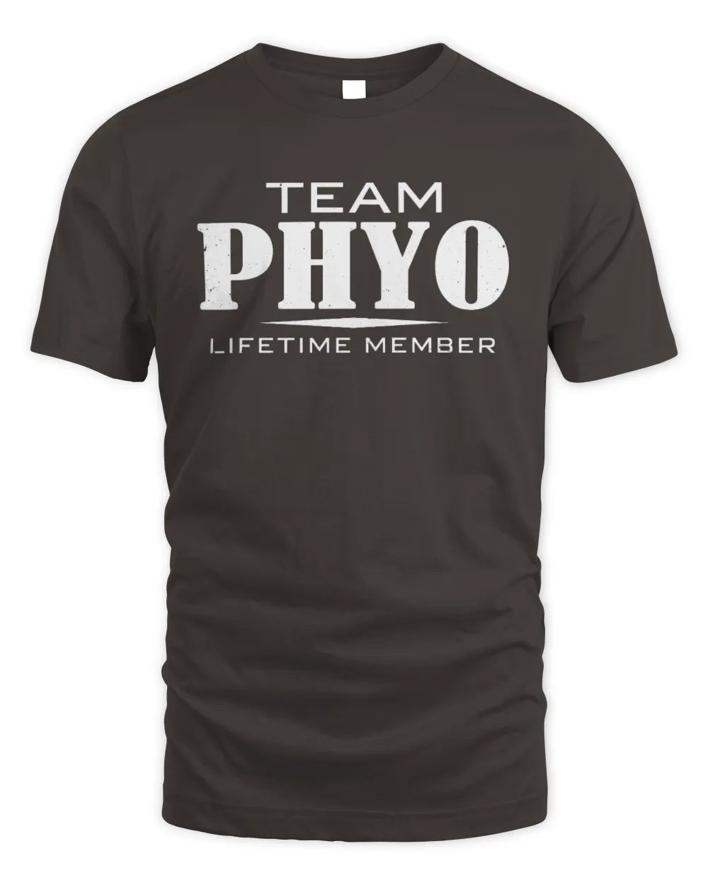 PHYO BL62-K4-128 - Personalized “Team NAME Lifetime Member” - Unisex Standard T-Shirt - Dark Chocolate