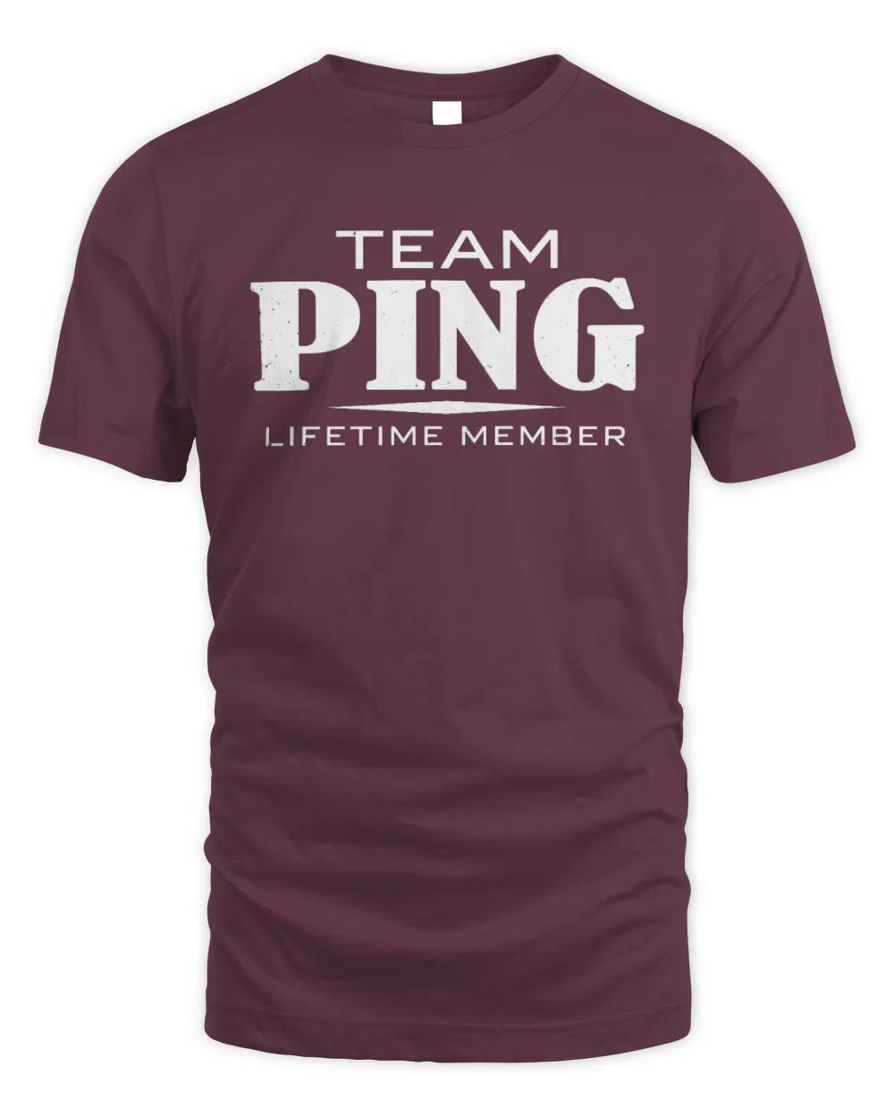 PING BL62-K4-128 - Personalized “Team NAME Lifetime Member” - Unisex Standard T-Shirt - Maroon