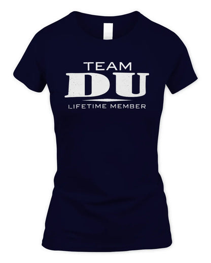 DU BL62-K4-128 - Personalized “Team NAME Lifetime Member” - Women's Standard T-Shirt - Navy