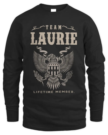 LAURIE TP06-K82 – Personalized Classic Style Apparel “Team NAME Lifetime Member” - Men's Long Sleeved T-Shirt - Black