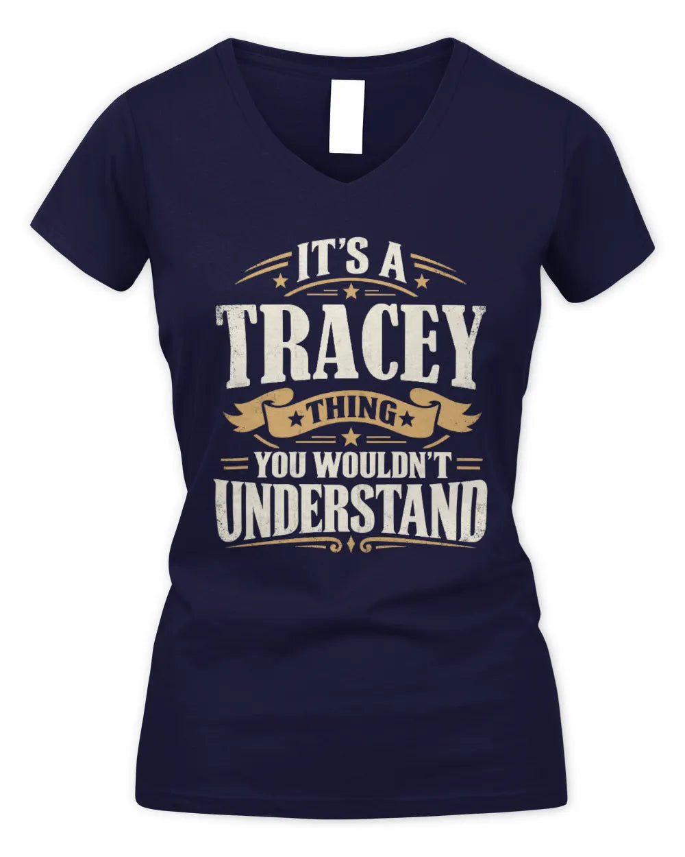 TRACEY P08 TH51 - Personalized “It’s a/an [NAME] Thing – You Wouldn’t Understand” Shirt - Women's V-Neck T-Shirt - Navy