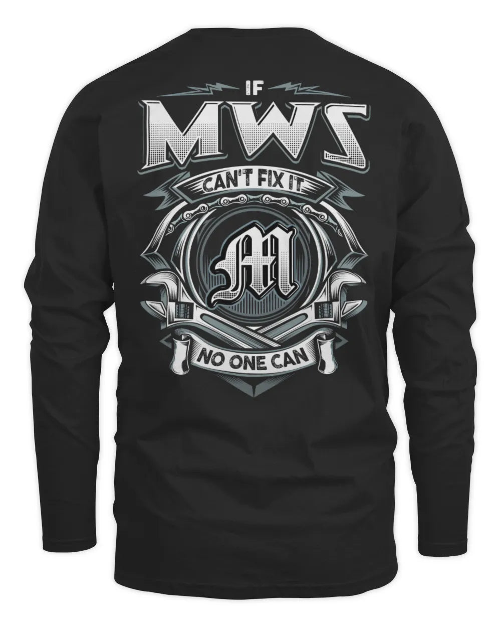 MWS AP81-K4-626 - Personalized Ahmed Quote Apparel “If Ahmed Can't Fix It, No One Can” - Men's Long Sleeved T-Shirt - Black