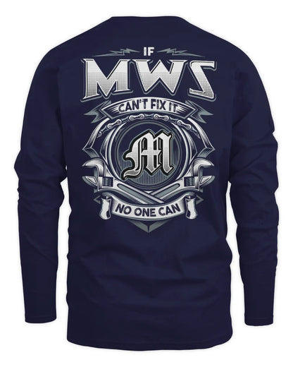 MWS AP81-K4-626 - Personalized Ahmed Quote Apparel “If Ahmed Can't Fix It, No One Can” - Men's Long Sleeved T-Shirt - Navy