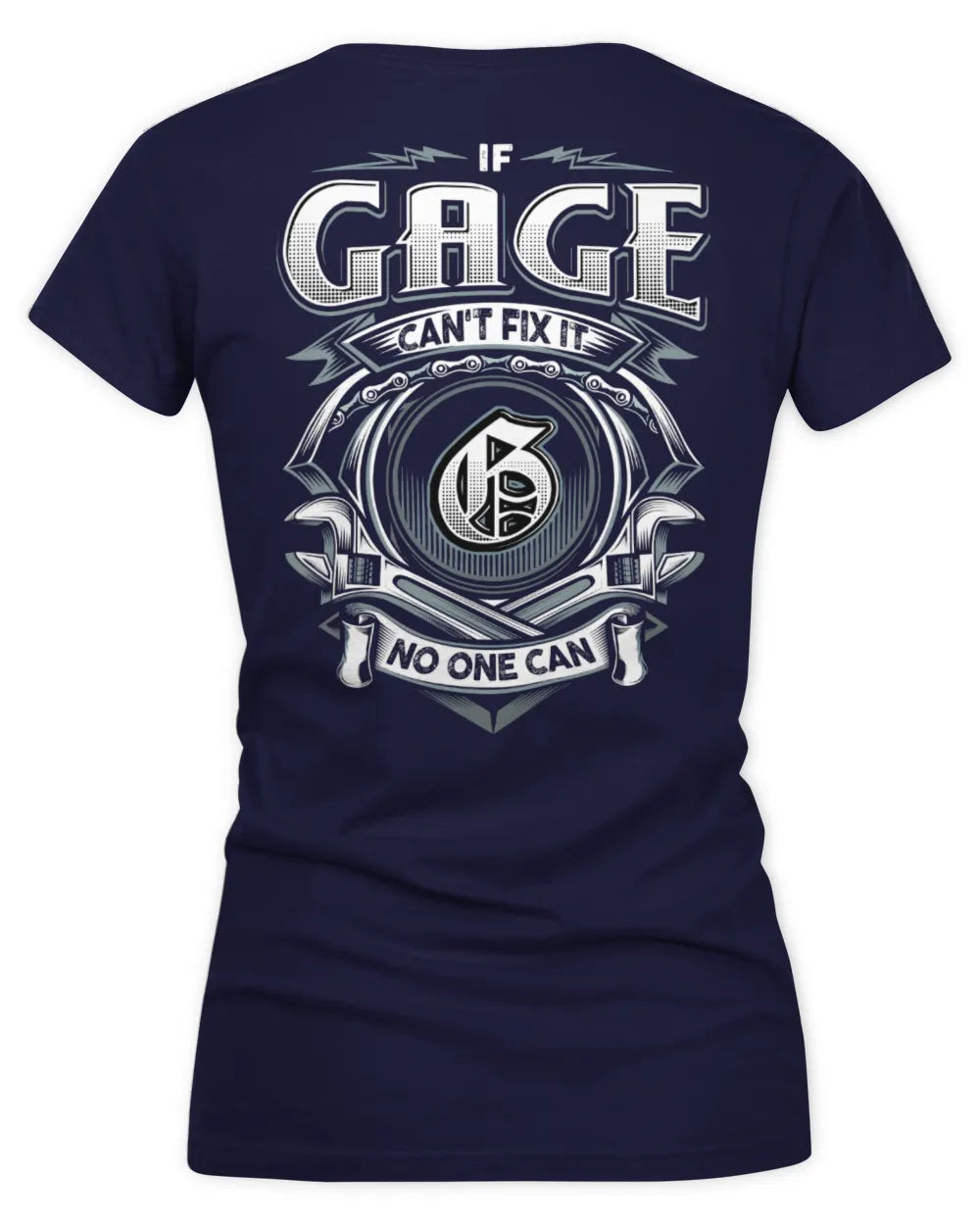 GAGE AP81-K4-626 - Personalized Ahmed Quote Apparel “If Ahmed Can't Fix It, No One Can” - Women's V-Neck T-Shirt - Navy
