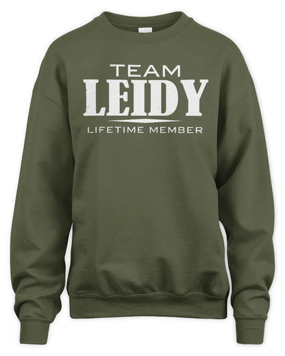 LEIDY BL62-K4-128 - Personalized “Team NAME Lifetime Member” - Unisex Sweatshirt - Military Green