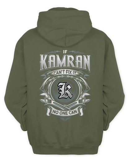 KAMRAN AP81-K4-626 - Personalized Ahmed Quote Apparel “If Ahmed Can't Fix It, No One Can” - Unisex Hoodie - Military Green