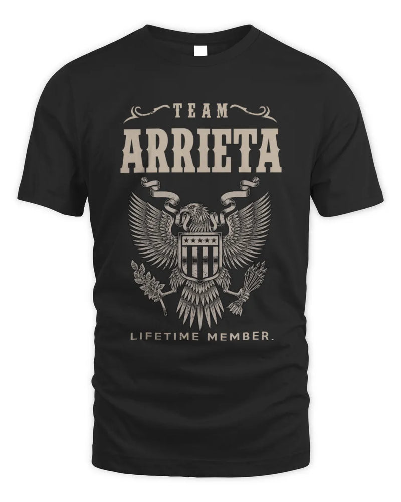 ARRIETA TP06-K82 – Personalized Classic Style Apparel “Team NAME Lifetime Member” - Unisex Standard T-Shirt - Black