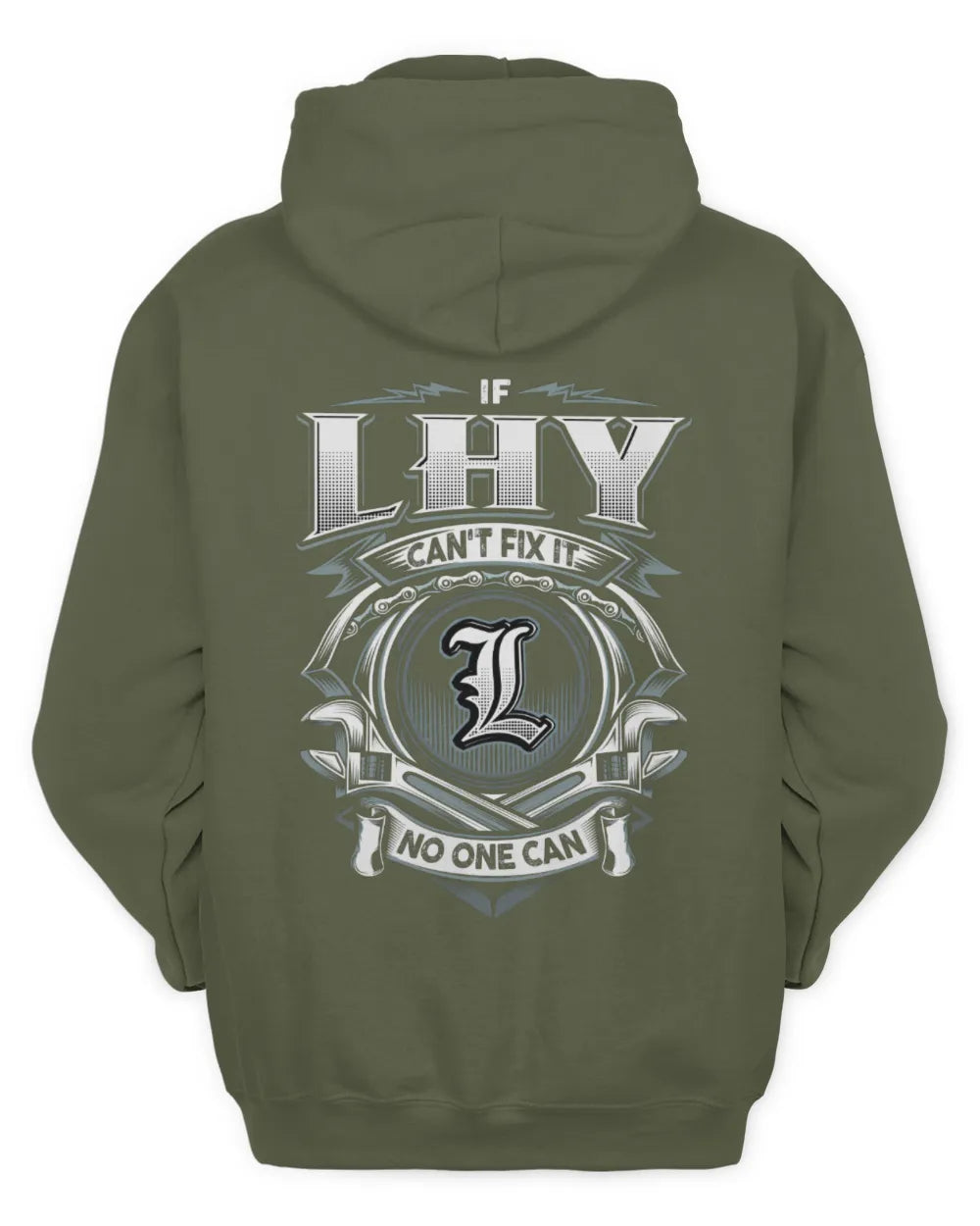 LHY AP81-K4-626 - Personalized Ahmed Quote Apparel “If Ahmed Can't Fix It, No One Can” - Unisex Hoodie - Military Green