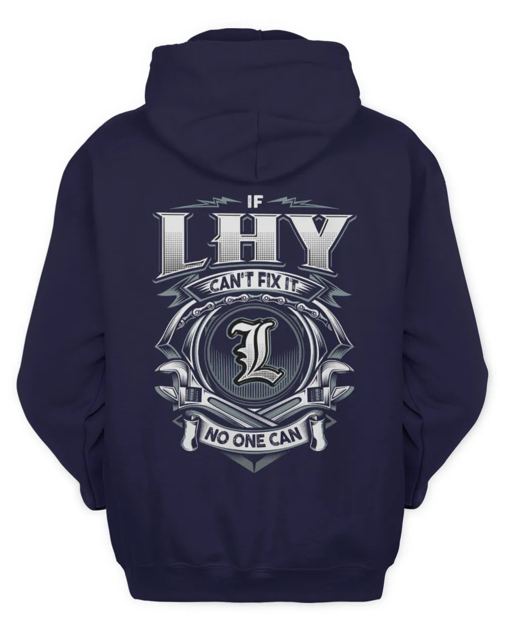 LHY AP81-K4-626 - Personalized Ahmed Quote Apparel “If Ahmed Can't Fix It, No One Can” - Unisex Hoodie - Navy