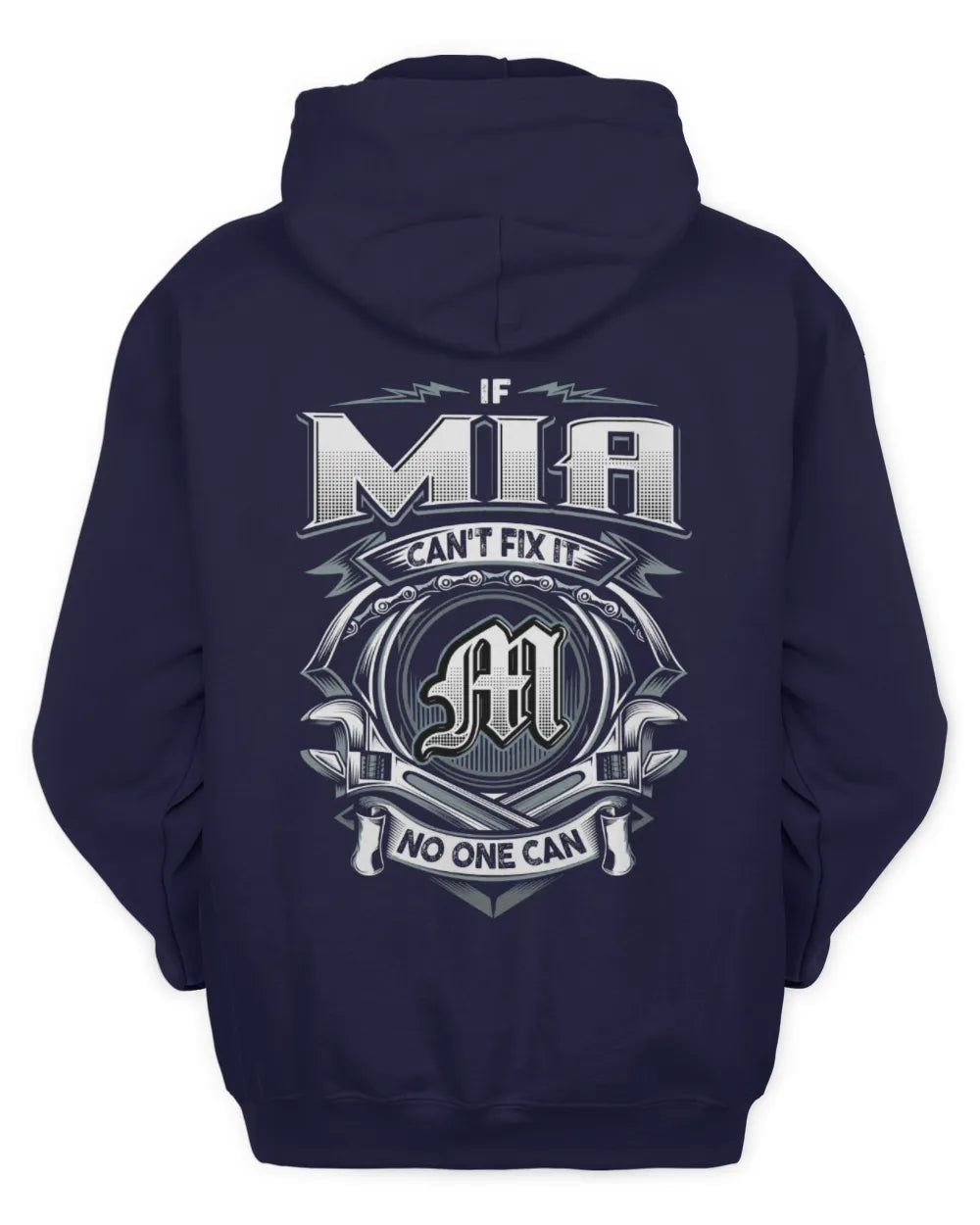 MIA AP81-K4-626 - Personalized Ahmed Quote Apparel “If Ahmed Can't Fix It, No One Can” - Unisex Hoodie - Navy