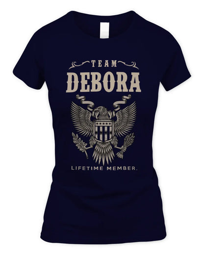 DEBORA TP06-K82 – Personalized Classic Style Apparel “Team NAME Lifetime Member” - Women's Standard T-Shirt - Navy