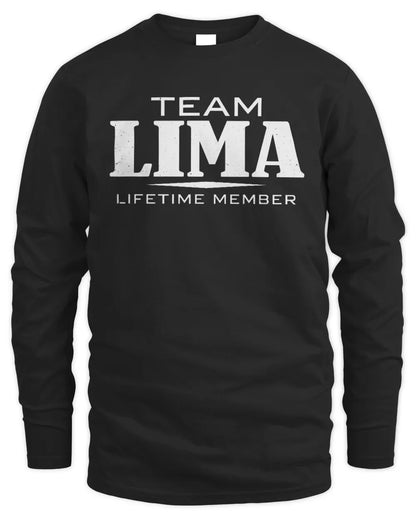 LIMA BL62-K4-128 - Personalized “Team NAME Lifetime Member” - Men's Long Sleeved T-Shirt - Black