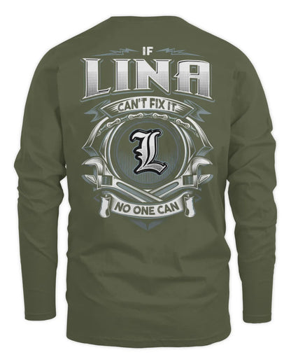 LINA AP81-K4-626 - Personalized Ahmed Quote Apparel “If Ahmed Can't Fix It, No One Can” - Men's Long Sleeved T-Shirt - Military Green
