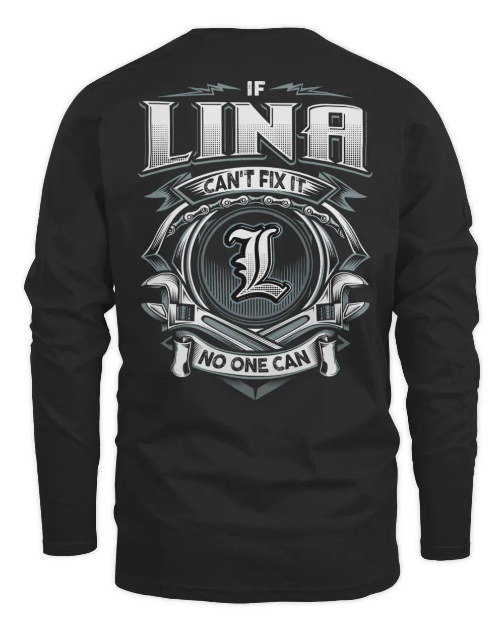 LINA AP81-K4-626 - Personalized Ahmed Quote Apparel “If Ahmed Can't Fix It, No One Can” - Men's Long Sleeved T-Shirt - Black