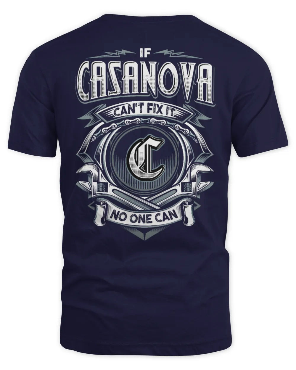 CASANOVA AP81-K4-626 - Personalized Ahmed Quote Apparel “If Ahmed Can't Fix It, No One Can” - Unisex Standard T-Shirt - Navy