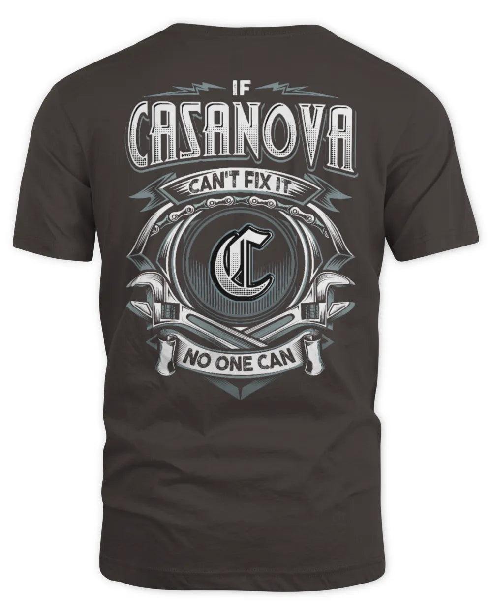 CASANOVA AP81-K4-626 - Personalized Ahmed Quote Apparel “If Ahmed Can't Fix It, No One Can” - Unisex Standard T-Shirt - Dark Chocolate