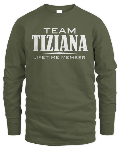 TIZIANA BL62-K4-128 - Personalized “Team NAME Lifetime Member” - Men's Long Sleeved T-Shirt - Military Green