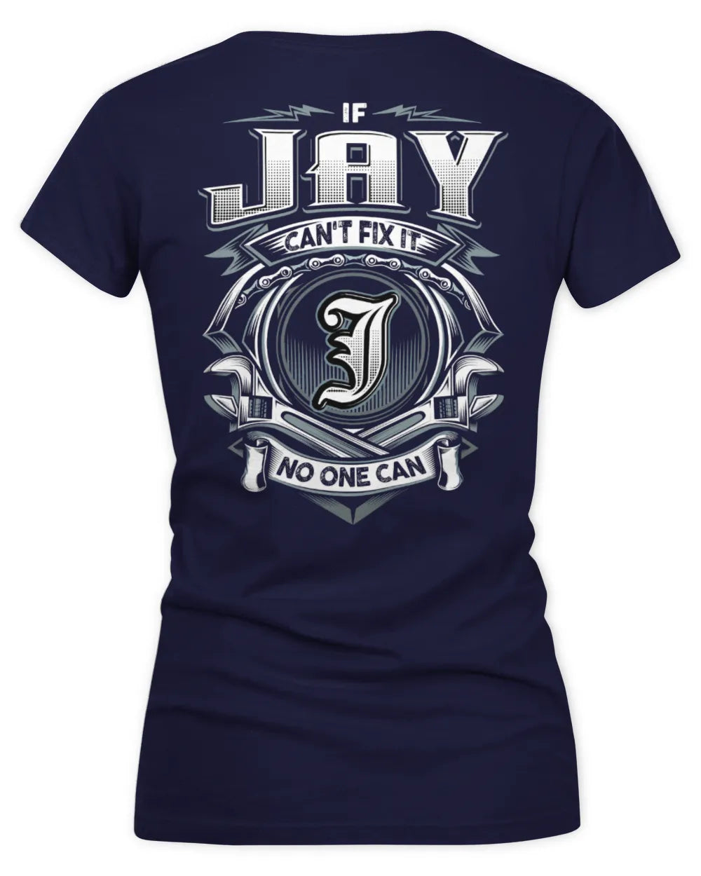 JAY AP81-K4-626 - Personalized Ahmed Quote Apparel “If Ahmed Can't Fix It, No One Can” - Women's V-Neck T-Shirt - Navy