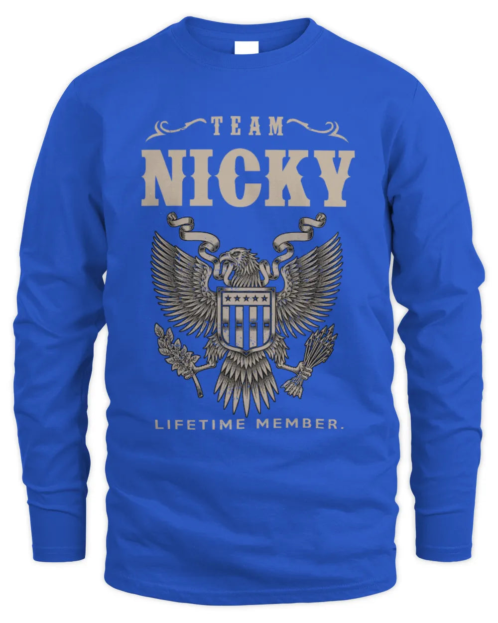 NICKY TP06-K82 – Personalized Classic Style Apparel “Team NAME Lifetime Member” - Men's Long Sleeved T-Shirt - Royal