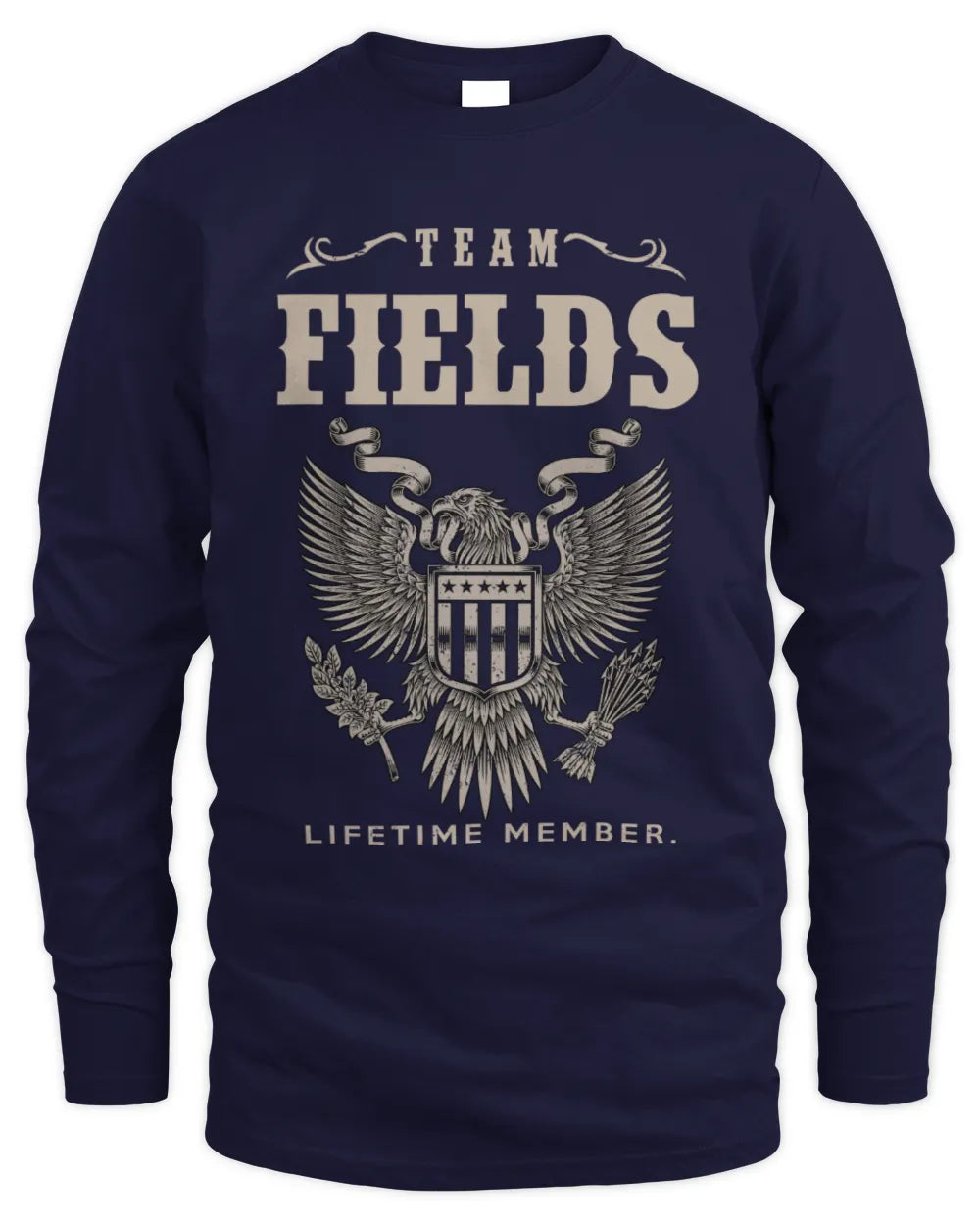 FIELDS TP06-K82 – Personalized Classic Style Apparel “Team NAME Lifetime Member” - Men's Long Sleeved T-Shirt - Navy
