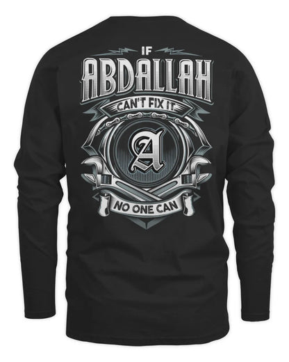 ABDALLAH AP81-K4-626 - Personalized Ahmed Quote Apparel “If Ahmed Can't Fix It, No One Can” - Men's Long Sleeved T-Shirt - Black