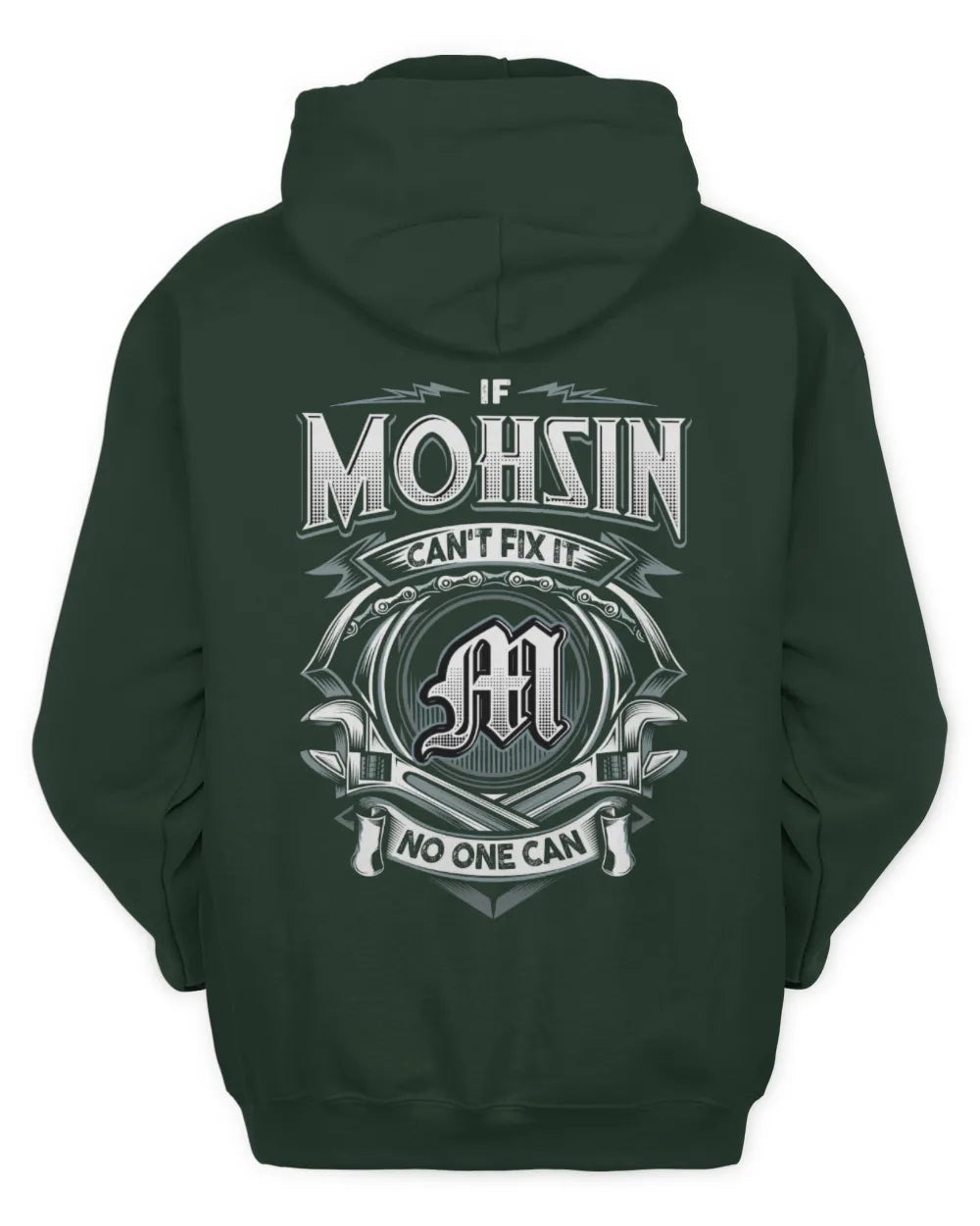 MOHSIN AP81-K4-626 - Personalized Ahmed Quote Apparel “If Ahmed Can't Fix It, No One Can” - Unisex Hoodie - Forest Green