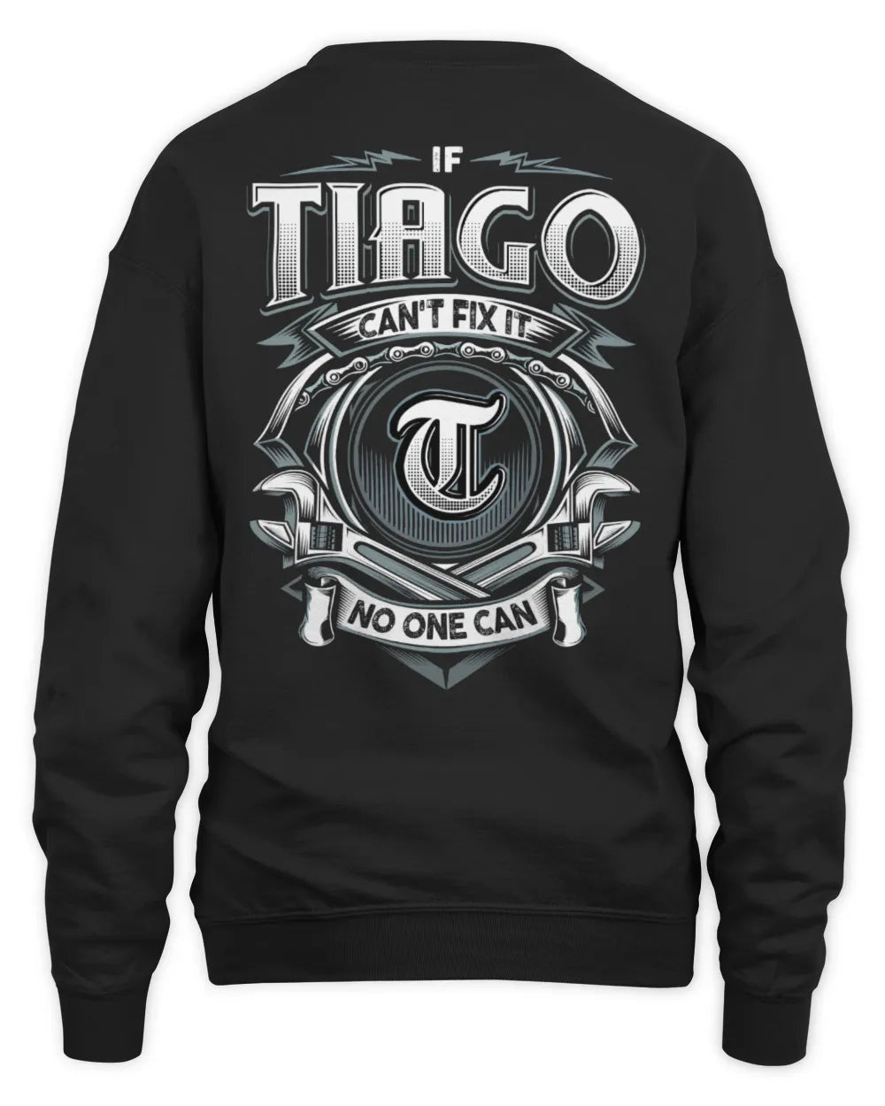 TIAGO AP81-K4-626 - Personalized Ahmed Quote Apparel “If Ahmed Can't Fix It, No One Can” - Unisex Sweatshirt - Black