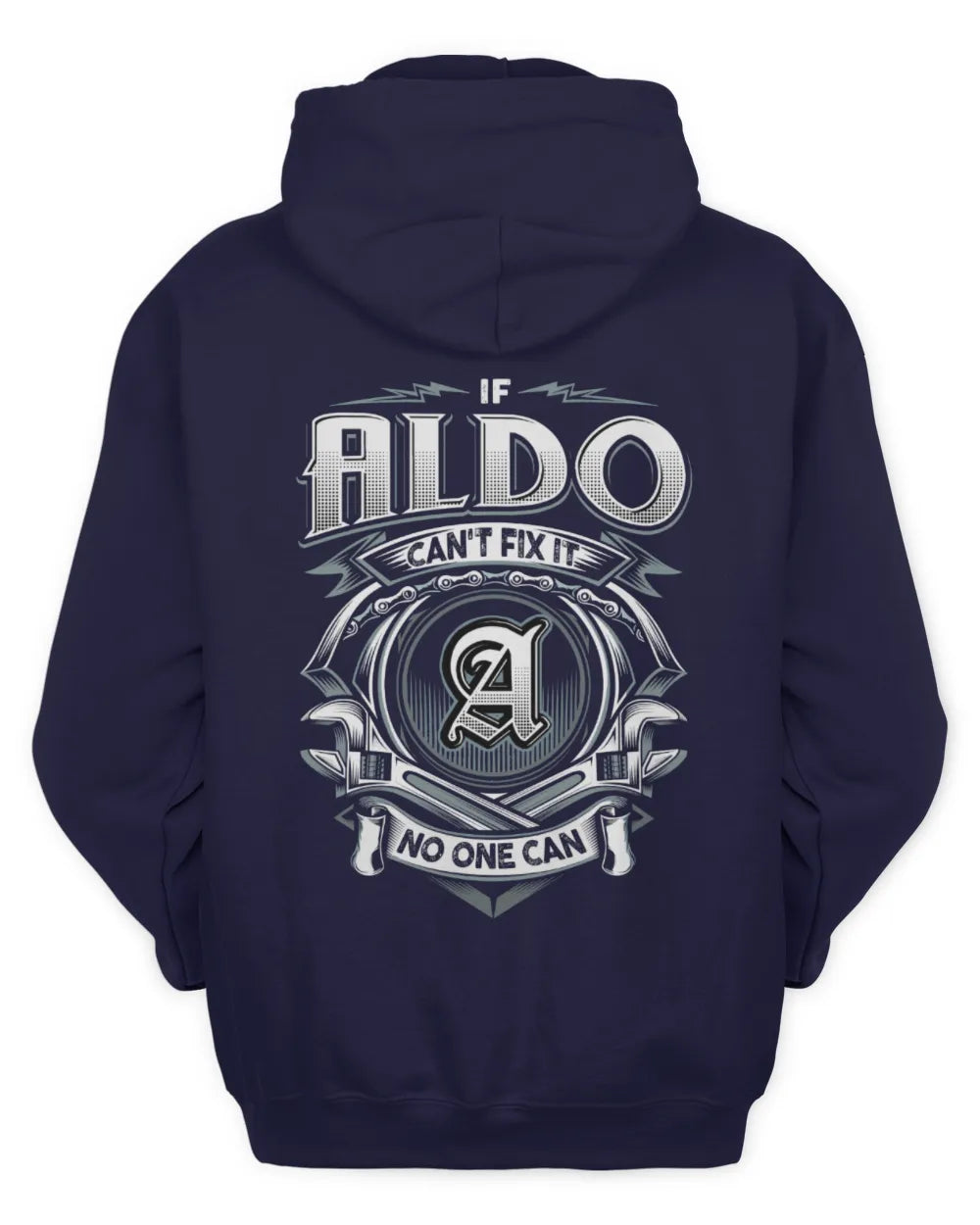 ALDO AP81-K4-626 - Personalized Ahmed Quote Apparel “If Ahmed Can't Fix It, No One Can” - Unisex Hoodie - Navy