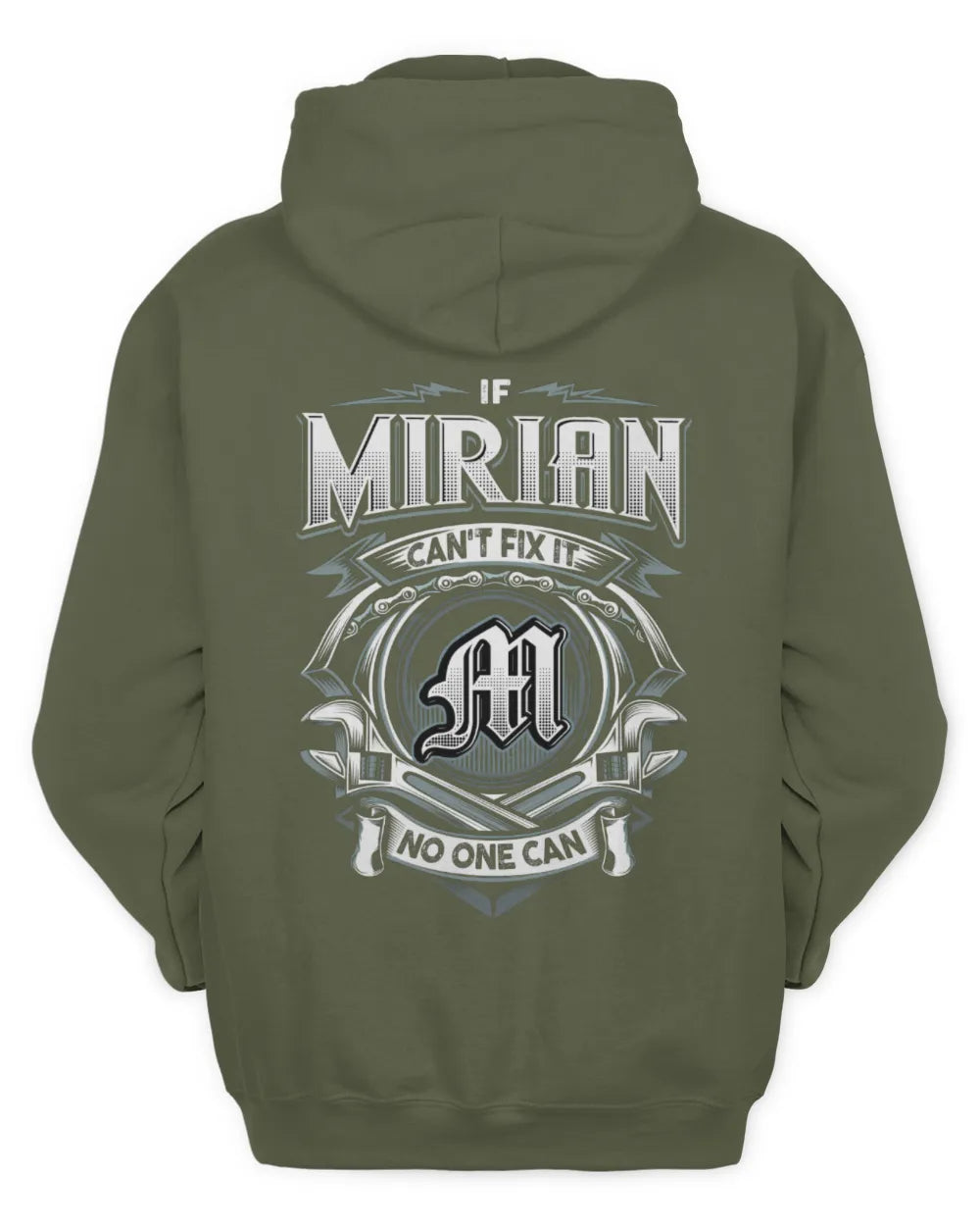 MIRIAN AP81-K4-626 - Personalized Ahmed Quote Apparel “If Ahmed Can't Fix It, No One Can” - Unisex Hoodie - Military Green