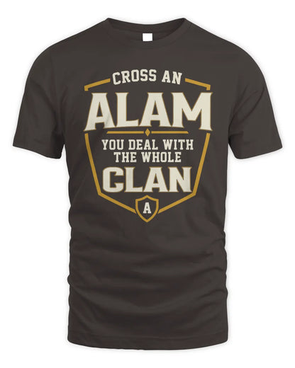 ALAM NT1-K008 Cross A/An NAME, You Deal With the Whole Clan | Personalized Vintage T-Shirt - Unisex Standard T-Shirt - Dark Chocolate