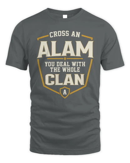 ALAM NT1-K008 Cross A/An NAME, You Deal With the Whole Clan | Personalized Vintage T-Shirt - Unisex Standard T-Shirt - Charcoal