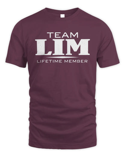 LIM BL62-K4-128 - Personalized “Team NAME Lifetime Member” - Unisex Standard T-Shirt - Maroon